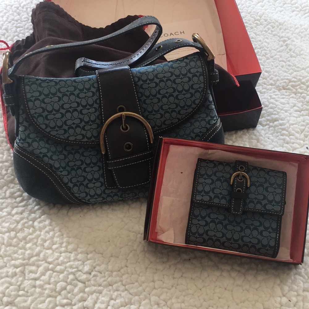 Coach hand bag and matching wallet